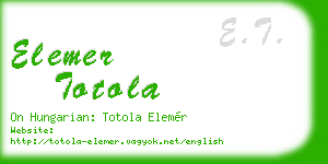 elemer totola business card